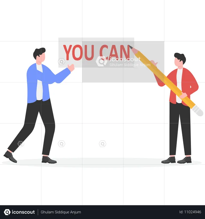 Businessman working on self confidence  Illustration