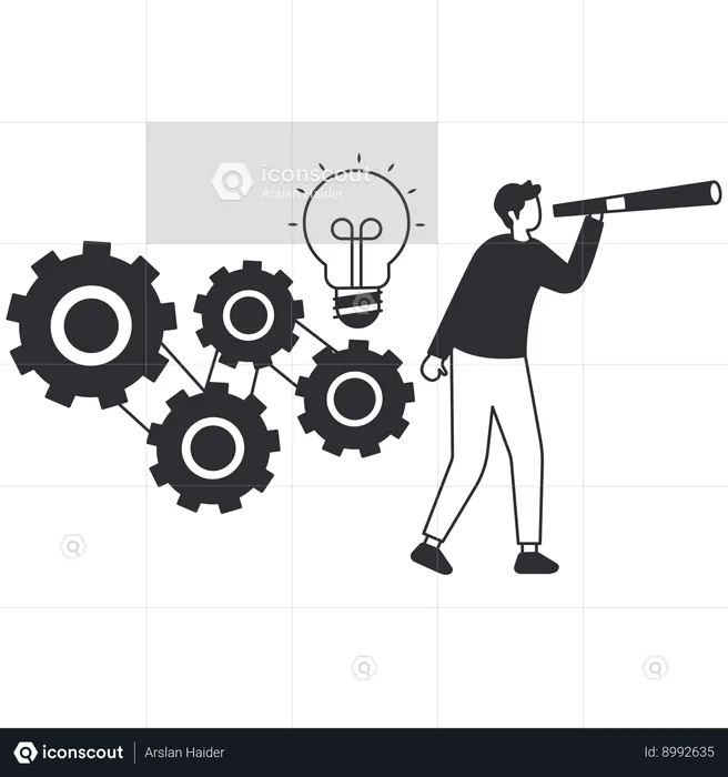 Businessman working on skill enhancement  Illustration