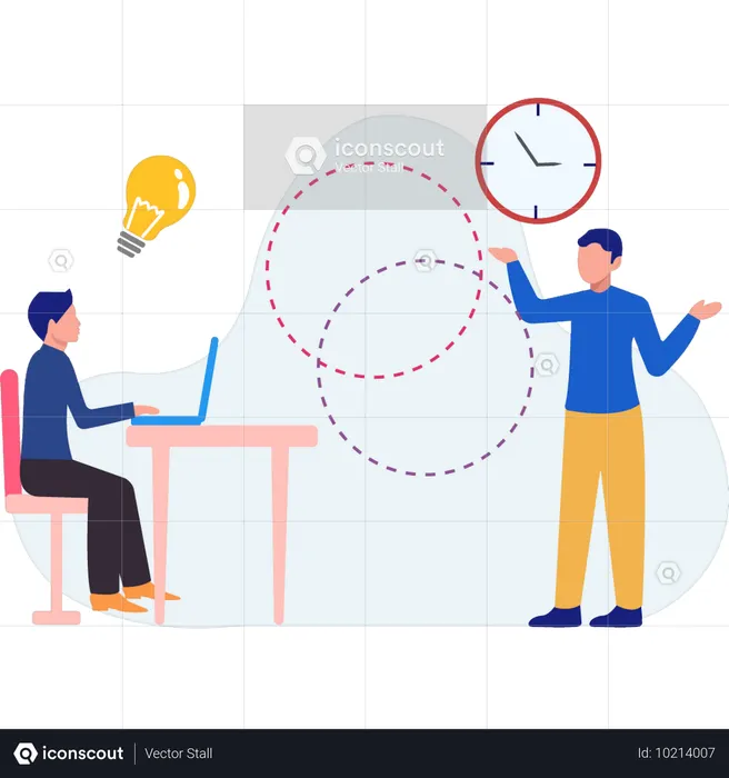 Businessman working on small business on laptop  Illustration