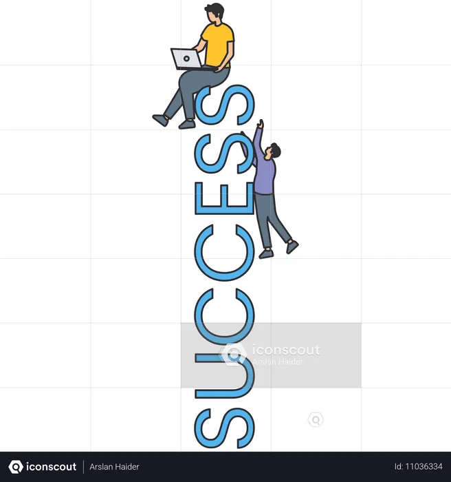 Businessman working on success challange  Illustration