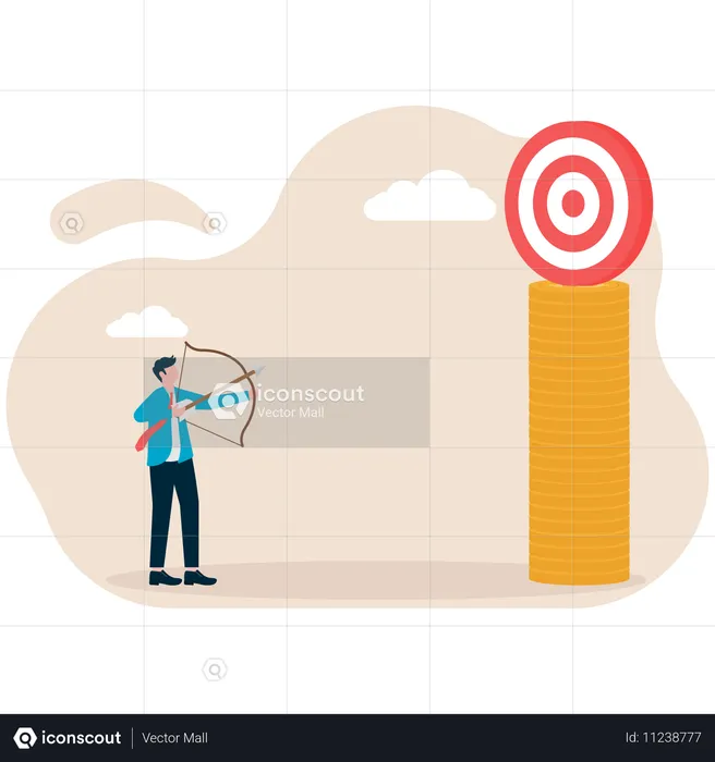 Businessman working on success target  Illustration