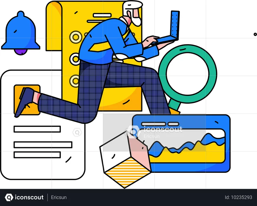 Businessman working on to do list management  Illustration