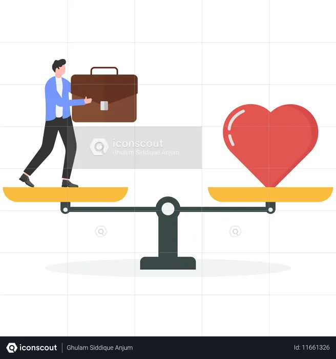 Businessman working on work life balance  Illustration
