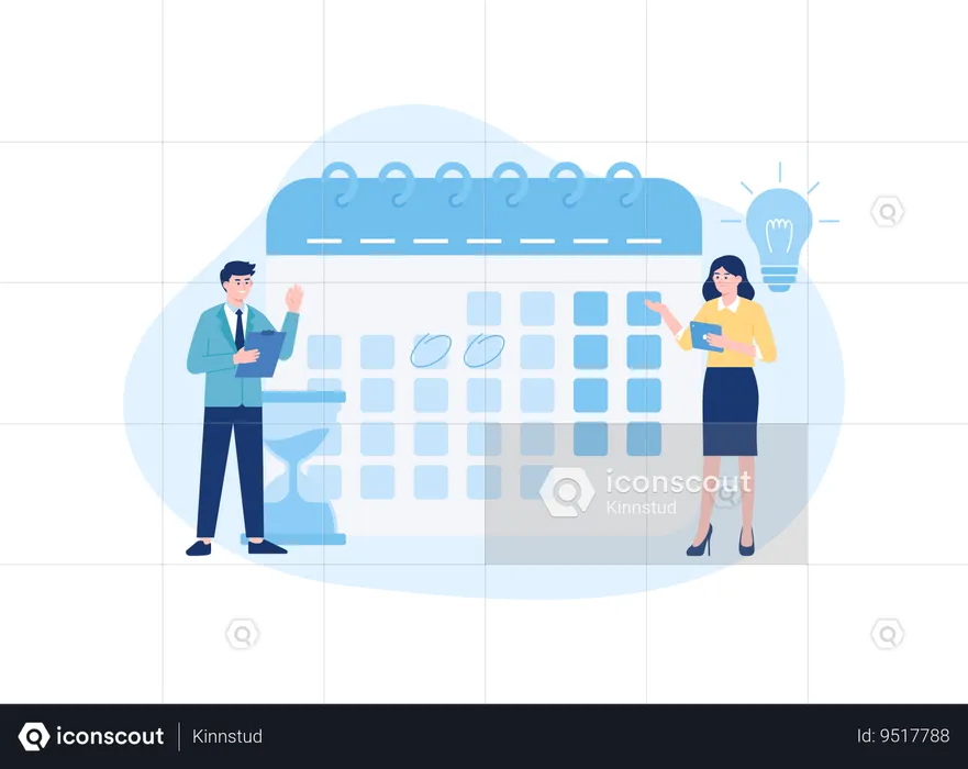 Businessman working with target time  Illustration