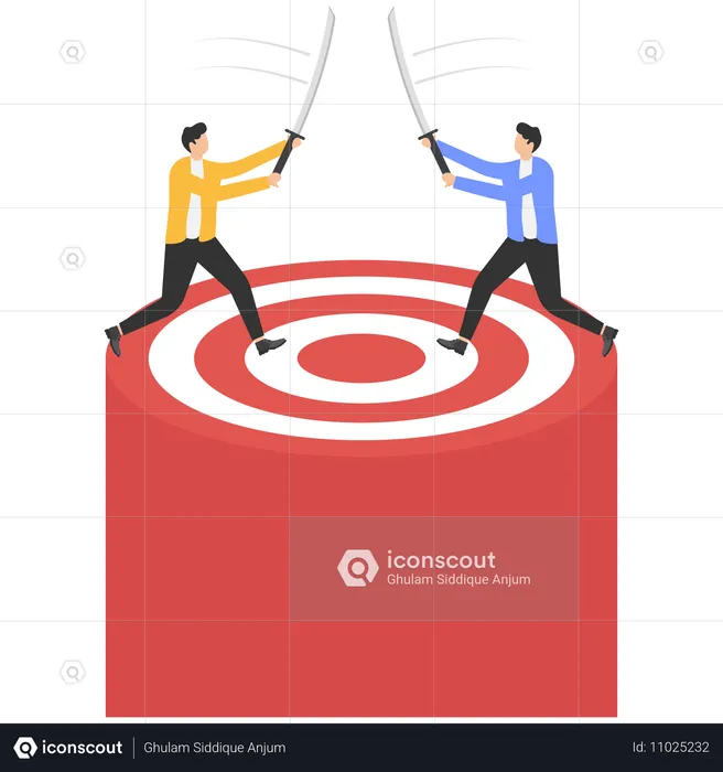 Businessman works for business target  Illustration