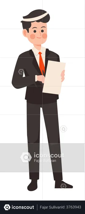 Businessman writing in notes  Illustration