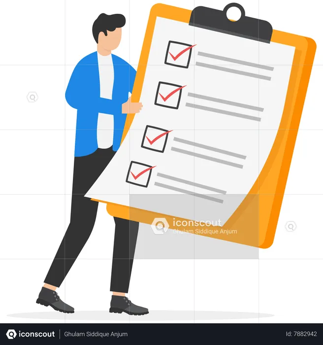 Businessman writing list plan  Illustration