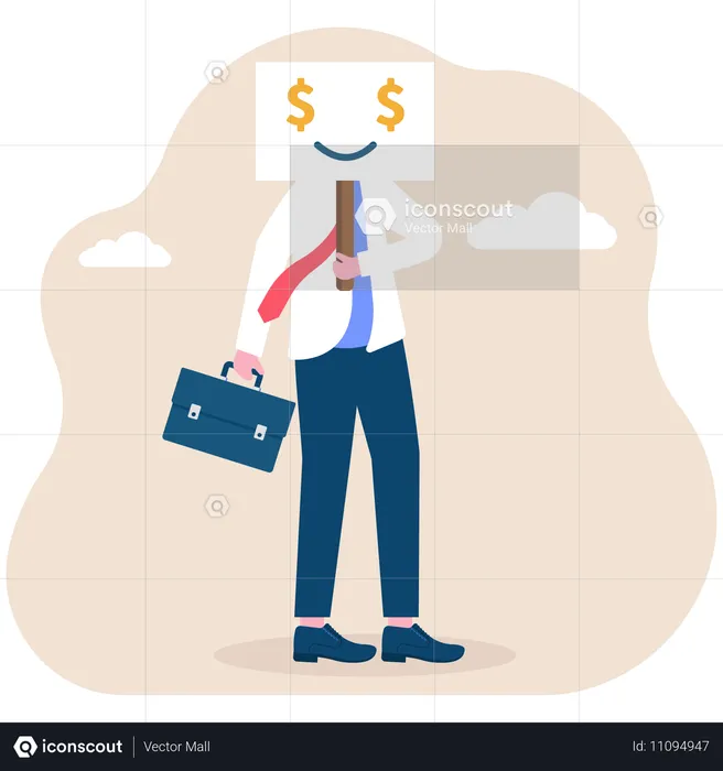 Businessmen deliver gesture that demands money  Illustration