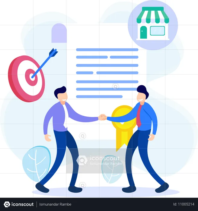 Businessmen doing business deal  Illustration