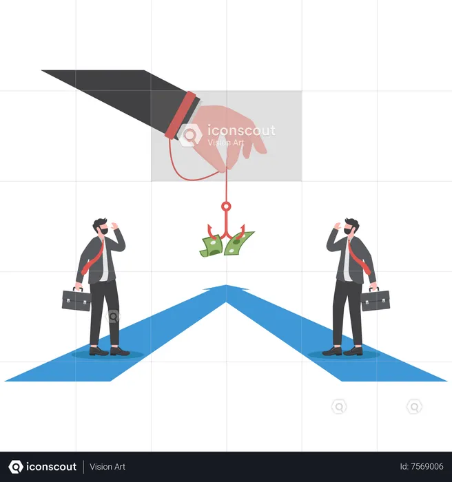 Businessmen looking for income from doing business  Illustration