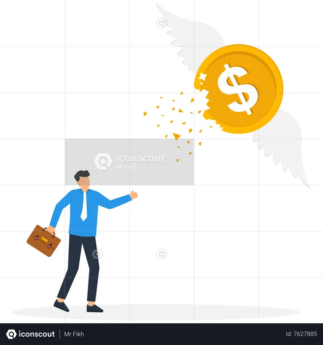 Businessmen lose money  Illustration