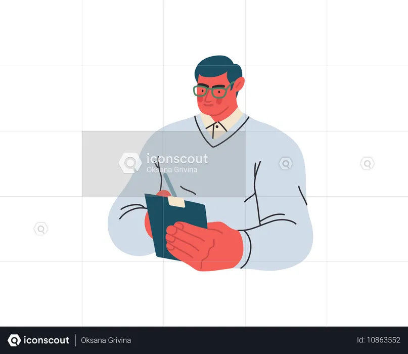 Businessmen making notes  Illustration