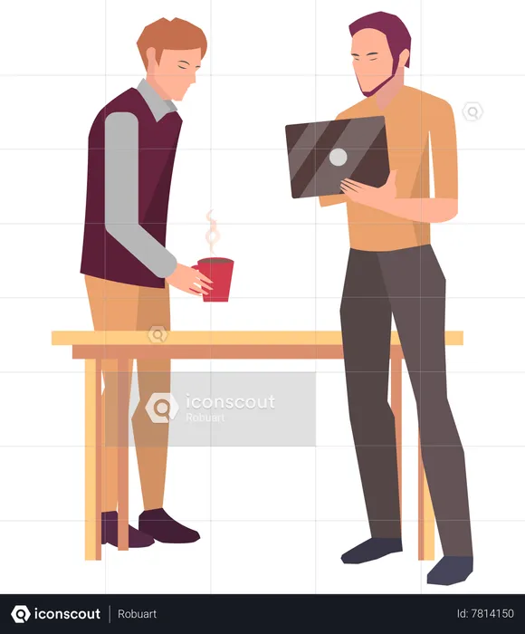 Businessmen showing and sharing business plan  Illustration
