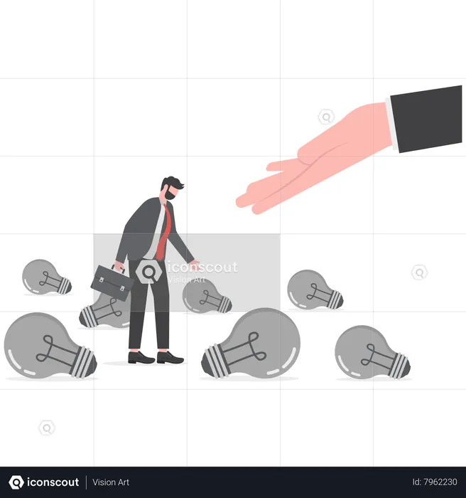 Businessmen supported by unknown investor giving idea  Illustration