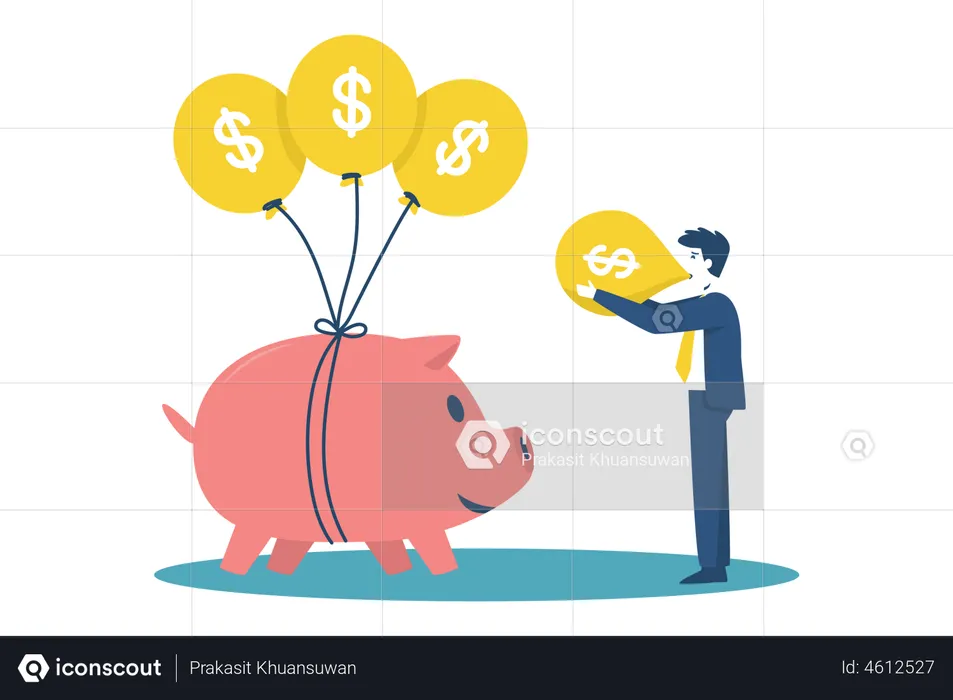 Businessmen using capital to grow business  Illustration