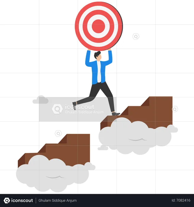 Businessmen win difficult business targets or challenges  Illustration