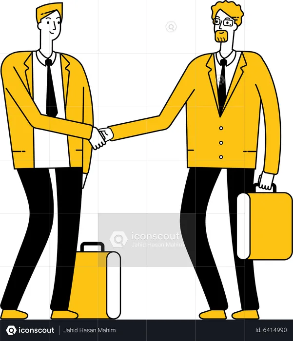 Businessmen with successful business partnership  Illustration