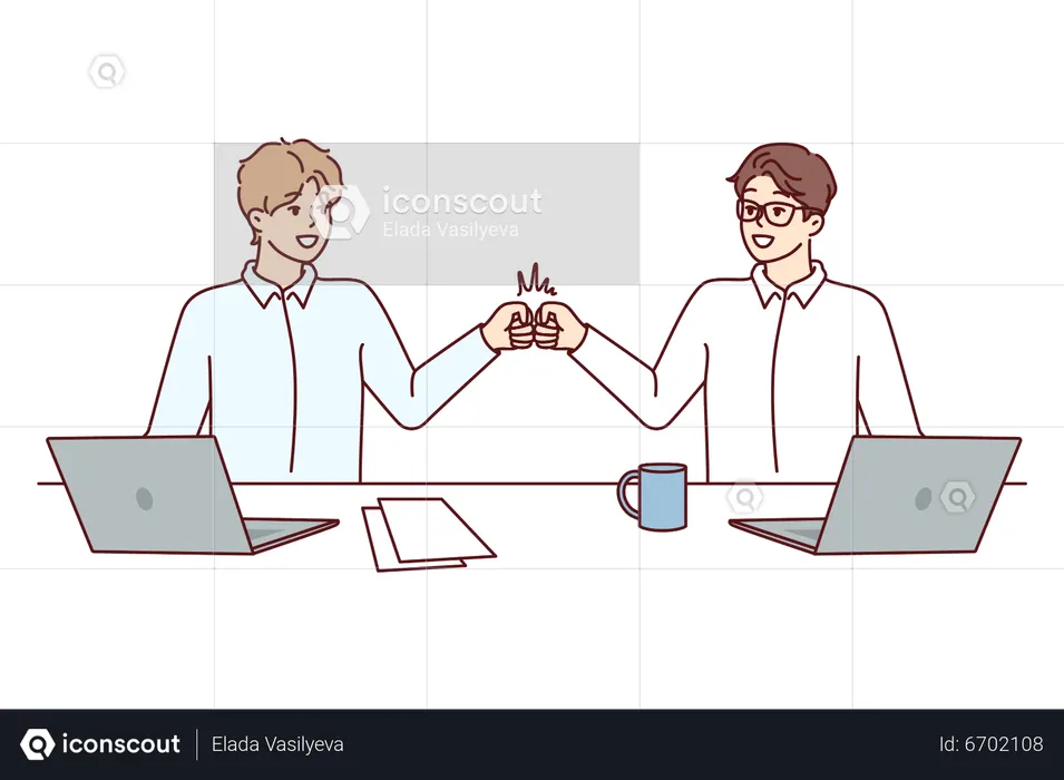 Businessmen working as a team  Illustration