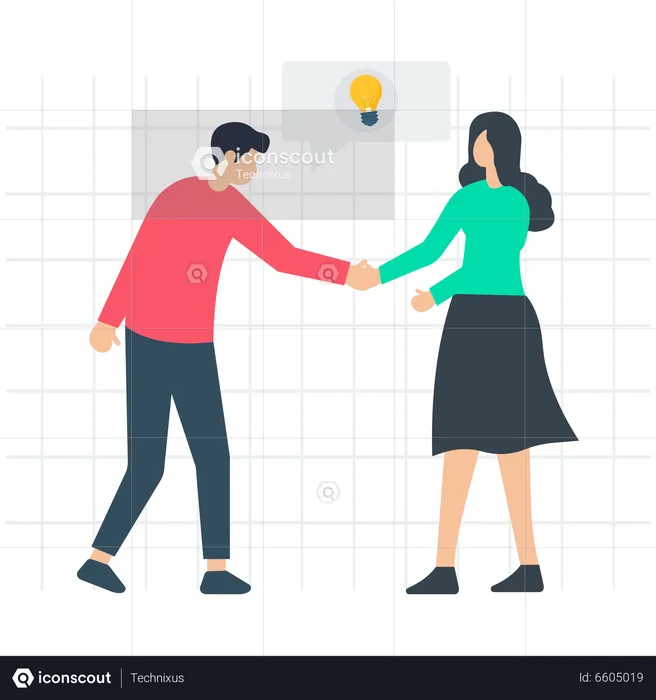 Businesspeople doing  Business Partnership  Illustration
