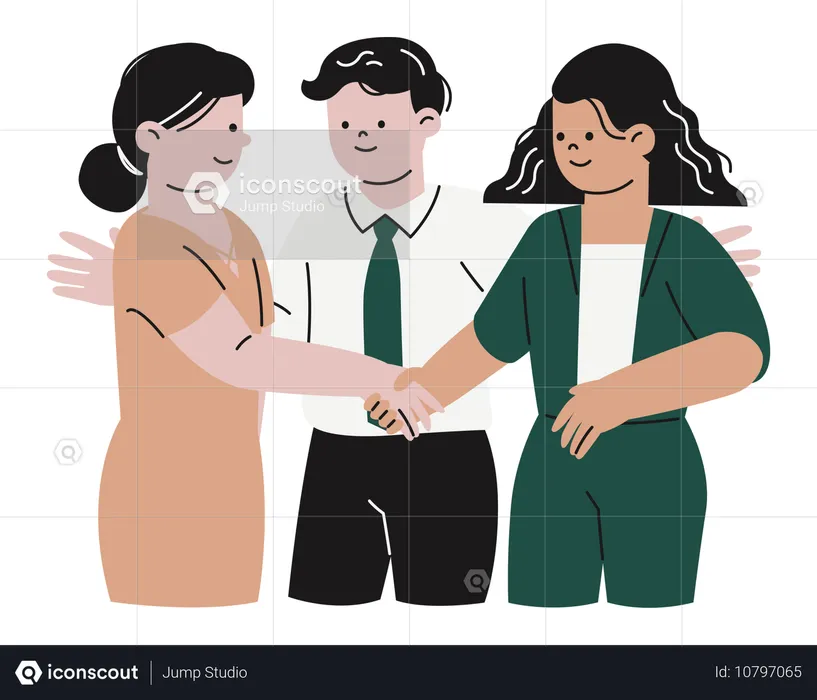 Businesspeople with Dispute Resolution  Illustration