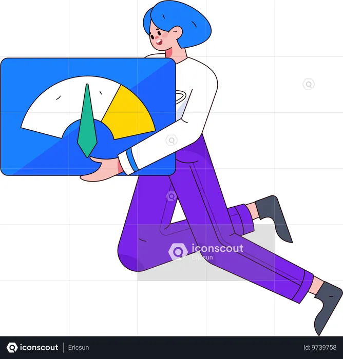 Businesswoman analyzing business profits  Illustration