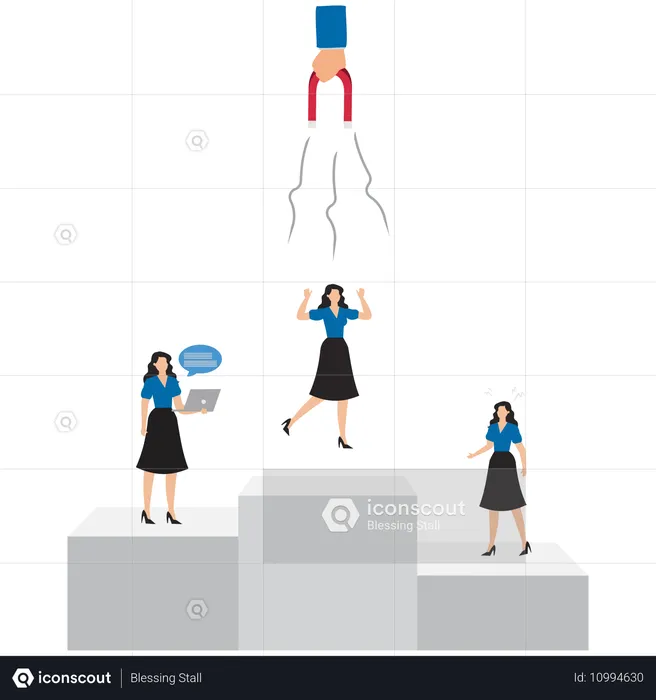 Businesswoman attracting human resource  Illustration