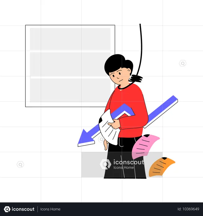 Businesswoman becomes Bankrupt  Illustration
