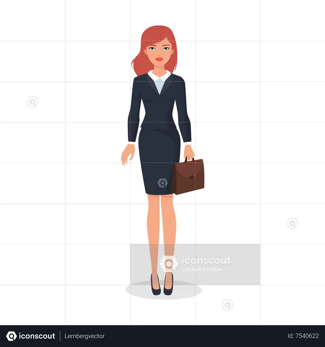 Businesswoman carrying briefcase  Illustration