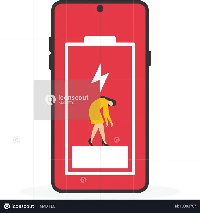 Businesswoman Charge battery  Illustration