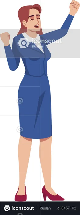 Businesswoman Cheering  Illustration