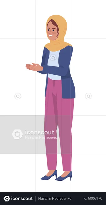 Businesswoman clapping hands  Illustration