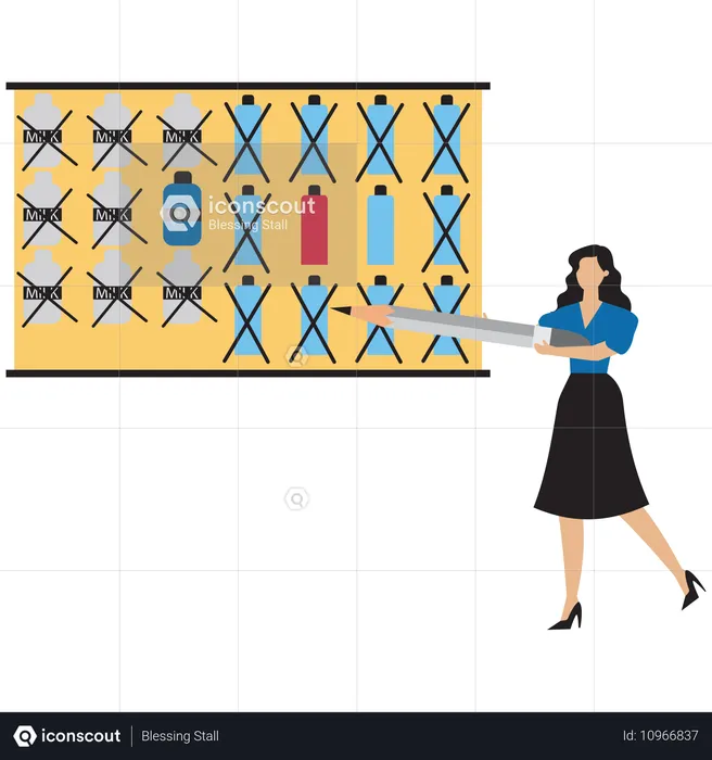 Businesswoman controlling business expense  Illustration