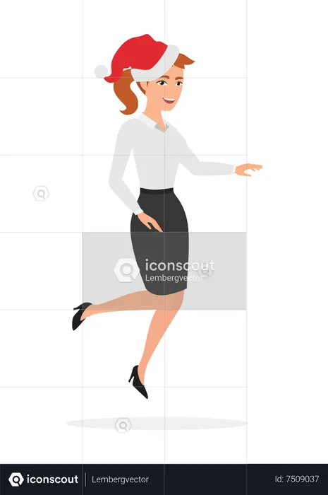 Businesswoman dancing  in Christmas party  Illustration