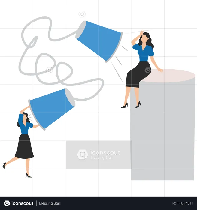 Businesswoman doing business communication  Illustration