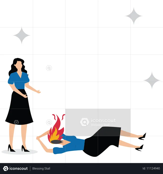 Businesswoman doing business layoff  Illustration