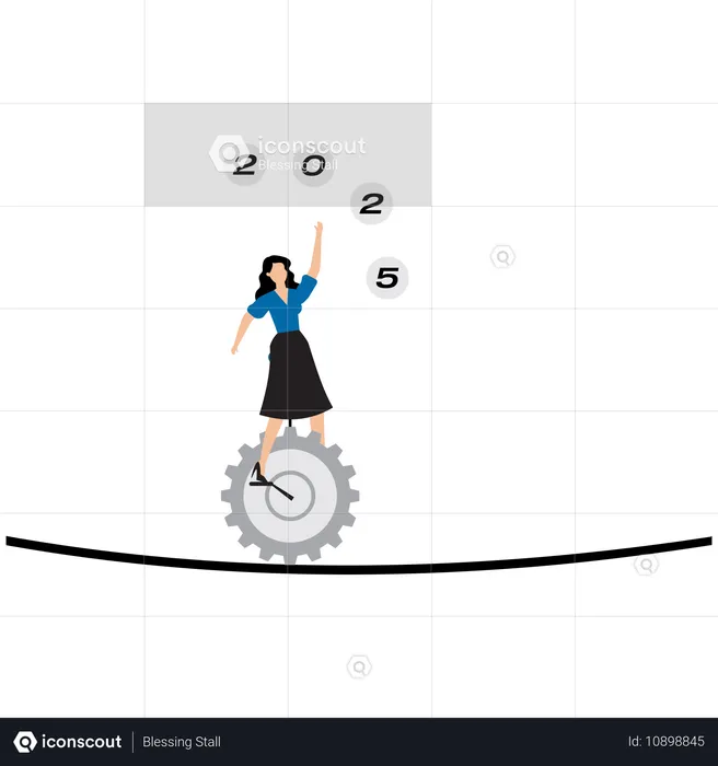 Businesswoman doing business setting  Illustration