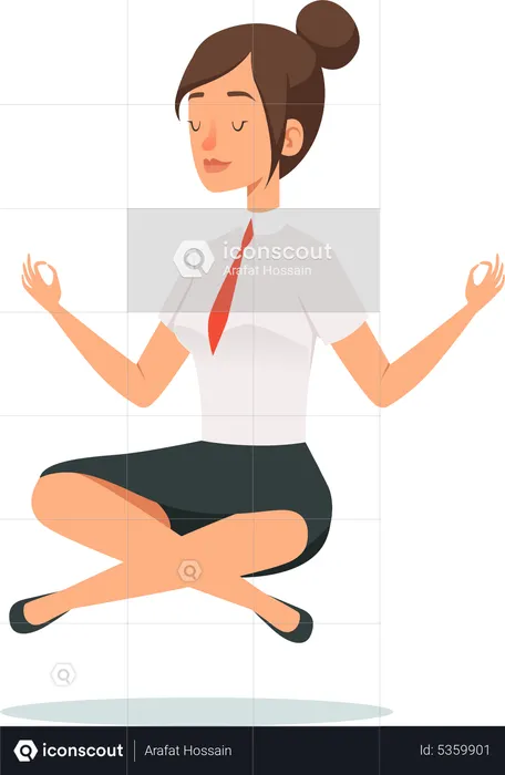 Businesswoman doing meditation  Illustration