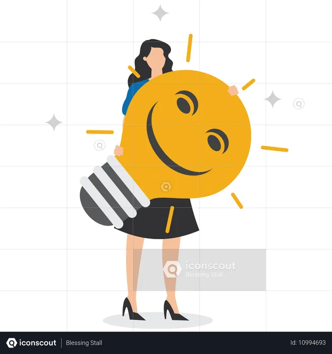 Businesswoman doing positive thinking  Illustration