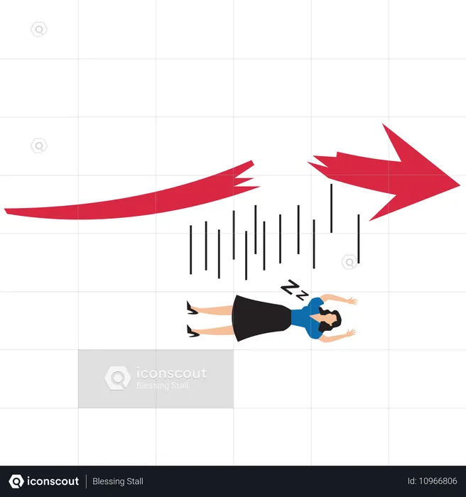 Businesswoman doing stock market analysis  Illustration