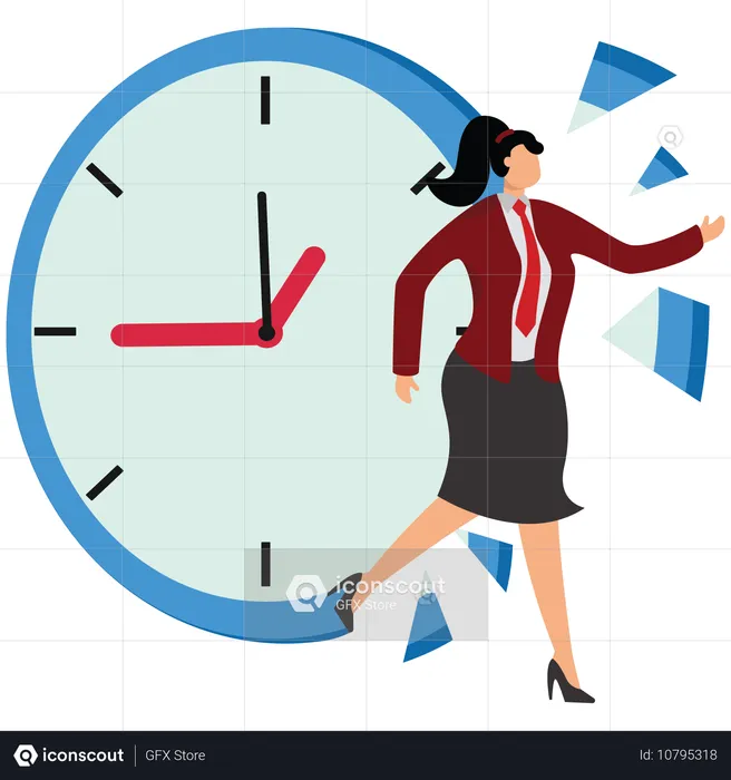 Businesswoman doing time management  Illustration