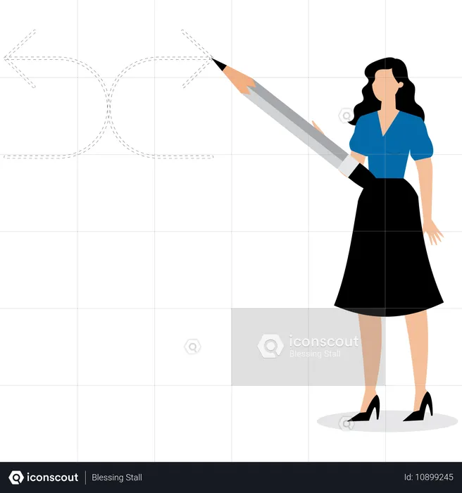 Businesswoman drawing career path  Illustration