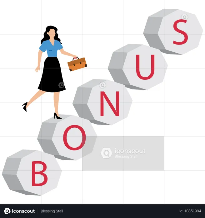 Businesswoman earning bonus  Illustration