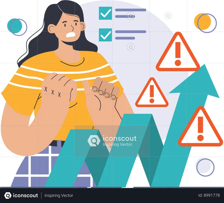 Businesswoman encounters error page  Illustration