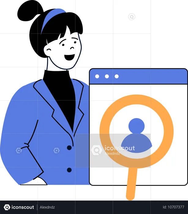 Businesswoman explaining user target techniques  Illustration