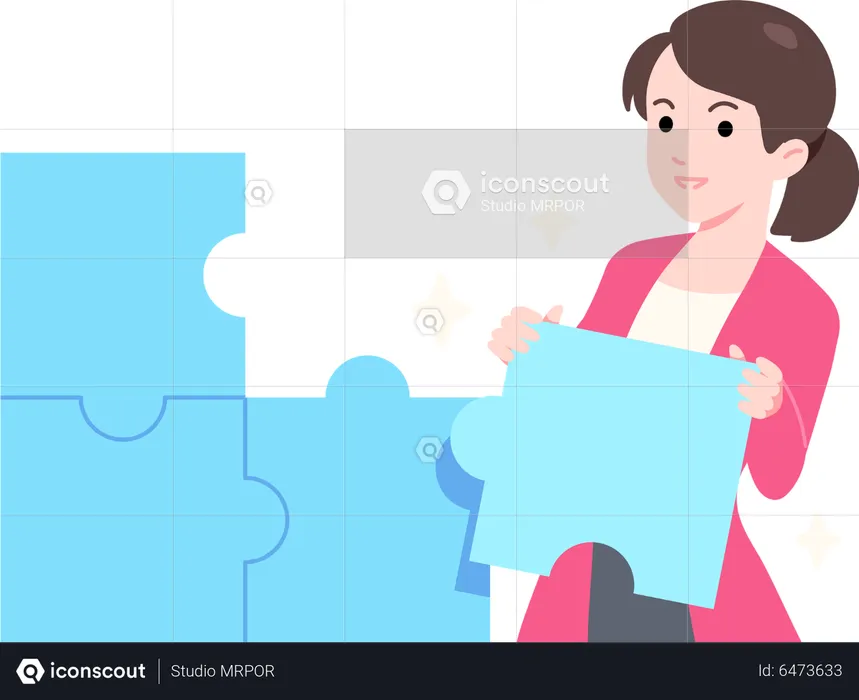 Businesswoman with Business Solution  Illustration