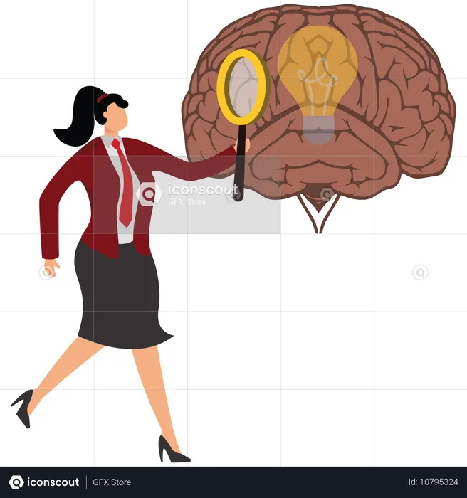 Businesswoman find the idea  Illustration