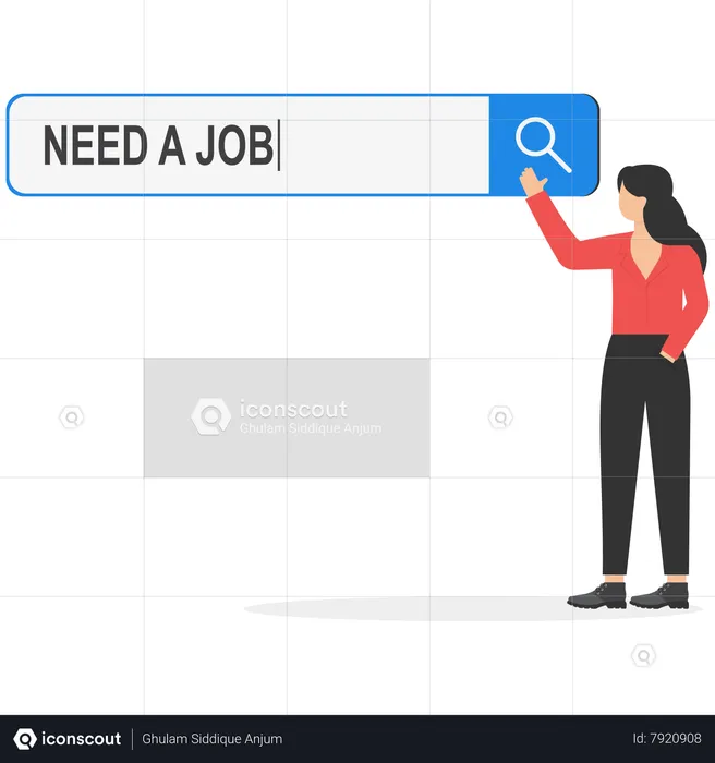 Businesswoman Finding Job  Illustration