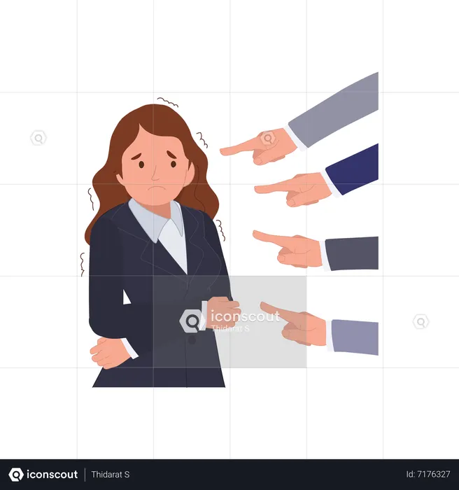 Businesswoman getting bullied by people  Illustration