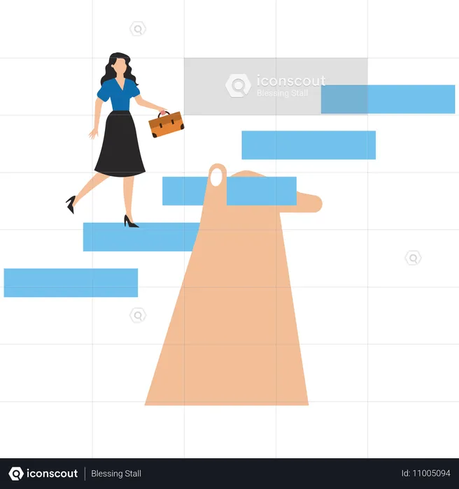 Businesswoman getting business support  Illustration