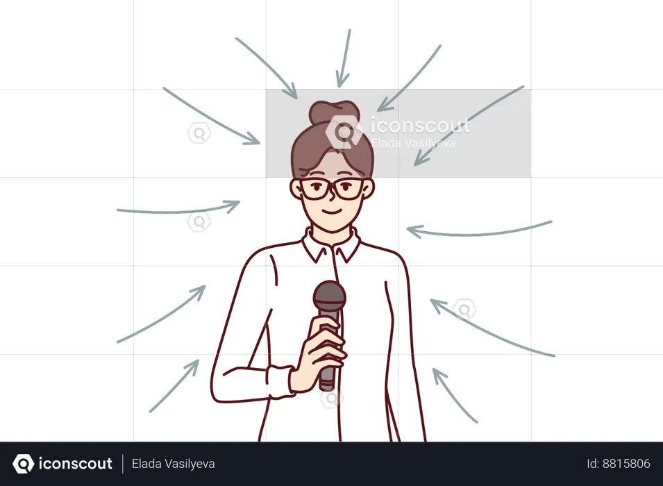Businesswoman gives motivational speech  Illustration